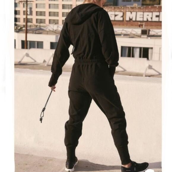 Free People Movement Training Day Jumpsuit Black Activewear Athleisure Size M